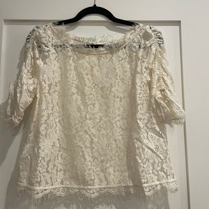 Joie white lace top
